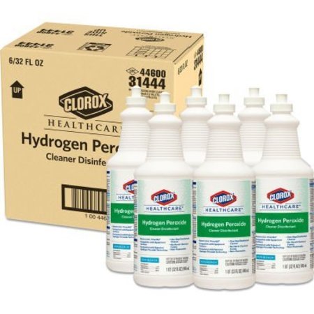 CLOROX Healthcare Hydrogen Peroxide Disinfectant Cleaner, 32 oz. Cap. Bottle, Pack of 6 31444CT